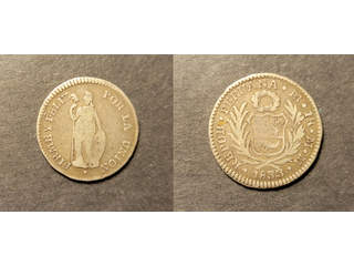 Peru 1 real 1833/2, VF