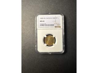 Sverige  Gustav IV Adolf (1792-1809) 1 dukat 1808, 01/0, NGC MS64 TOP POP
