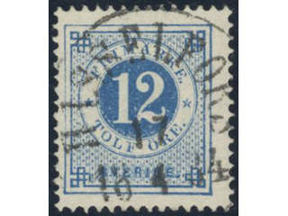 Sweden, Sverige, Sverige, Sverige. Facit 32h used, 12 öre dark blue–light blue on …