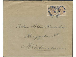 Sweden. Facit 136 cover , 2x10/3 öre (pair) on 2-fold cover sent from KARLSBY 5.10.21 to …