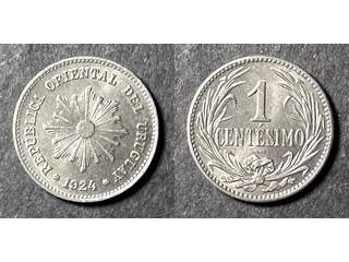 Uruguay 1 centesimo 1924, UNC