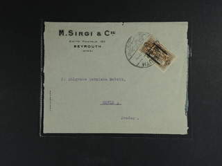 Sweden. Facit 109. Incoming stamped mail. Libanon. 3 pia on cover (carelessly opened at …