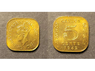 Ceylon George VI (1936-1952) 5 cents 1942, UNC