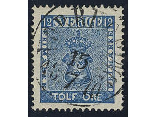 Sweden. Facit 9c3 used , 12 öre blue, perforation of 1865. EXCELLENT cancellation …