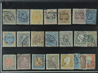 Iceland. Used 1876–1912. All different, e.g. F 21, 25, 28, 50, 54, 57, 62, 72, 83, 95, …