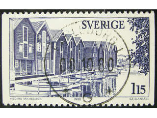 Sweden. Facit 1129 used , 1980 Hälsingland 1.15 Kr blue. EXCELLENT cancellation …