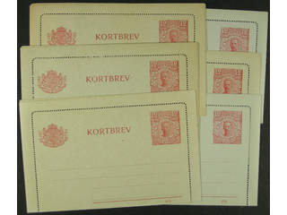 Sweden. Postal stationery, letter card Facit kB15 , Letter card 12 öre, six unused cards …