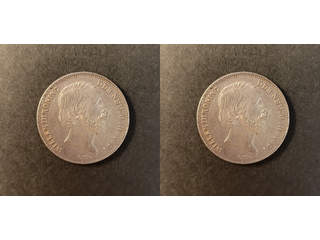 Nederländerna Willem II (1840-1890) 1/2 gulden 1857, AU