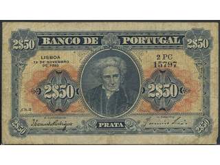 Banknotes, Portugal. Pick 127, 2.5 escudos 18.11.1925. Serial number 2PC 15797. VF.