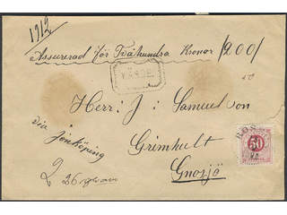 Sweden. Facit 48 cover , 50 öre on beautiful cover sent from ROSSÖN 15.12.1888 to …
