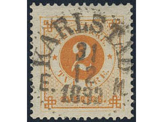 Sweden, Sverige, Sverige, Sverige. Facit 40b used, 2 öre orange. EXCELLENT cancellation …