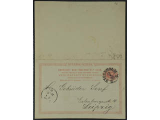 Sweden. Postal stationery, double postcard Facit bKd13 , Reply card 10+10 öre with …