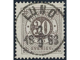 Sweden, Sverige, Sverige, Sverige. Facit 35b2 used, 30 öre black-brown on hard white …