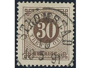 Sweden. Facit 47f used, 30 öre orange-brown. Superb cancellation STRÖMSTAD 10.5.1891.