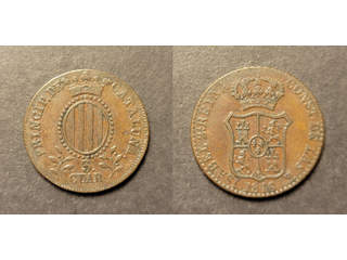 Spain Catalunya 3 cuartos 1846, VF-XF