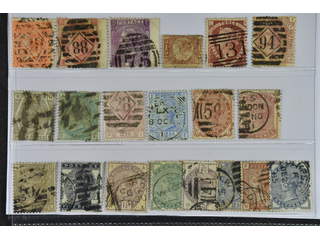 Britain. Used 1865–1883. All different, e.g. Mi 24, 28-29, 37, 40, 44, 46-47, 51, 57-58, …