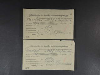 Sweden. Postal document. Bl. 139. (Maj 02.), five receipts for money orders, of wgicg …