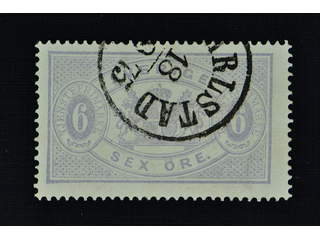 Sweden. Official Facit Tj4d used , 6 öre bluish violet, perf 14.