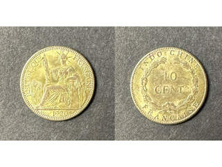 Franska Indokina 10 centimes 1920, AU