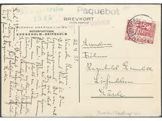 Sweden. Facit 235A. PORTUGAL. Portuguese cancellation FUNCHAL 23.ABR.35 and PAQUEBOT, …