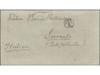 Sweden. Facit 33e cover , 20 öre orange-red on cover of first rate to Italy, slightly …