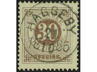 Sweden. Facit 35i used , 30 öre brown on calendered paper. EXCELLENT cancellation …