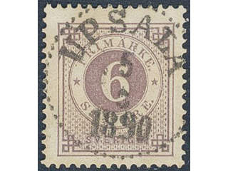 Sweden. Facit 44b used , 6 öre red-lilac. EXCELLENT cancellation UPSALA 5.3.1890. One …