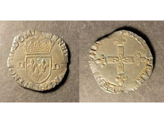 France 1/4 ecu 1584 L (Bayonne), AU tonad