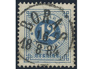 Sweden, Sverige, Sverige, Sverige. Facit 32h used, 12 öre dark blue - light blue on …