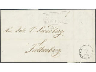 Sweden. Foreign-related cover. Denmark. Letter sent from HELSINGOER 6.10.1845 via …
