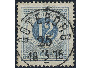 Sweden, Sverige, Sverige, Sverige. Facit 21m used, 12 öre blue. EXCELLENT cancellation …