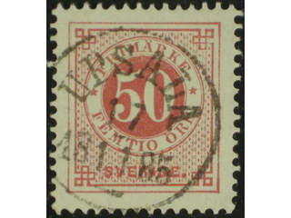 Sweden. Facit 36g used , 50 öre carmine-red on soft paper. Superb cancellation UPSALA …