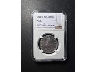 Indien George V (1910-1936) 1 rupee 1921, AU/UNC, NGC MS63