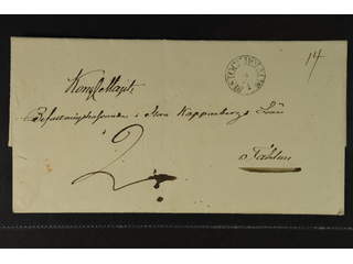 Sweden. A county. STOCKHOLM 2.1.1834, arc postmark. Type 4 on beautiful 2-fold cover …