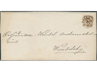 Sweden. Facit 28c on cover, 3 öre dark orange-brown. Beautiful cover sent from UPSALA …