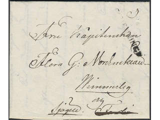 Sweden. E county. SCHENNINGE, straight postmark. Letter dated "Ornsnäs 6 Feb. 1825" sent …