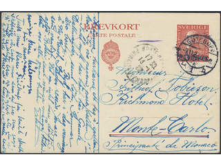 Sweden. Postal stationery, Single postcard, Facit bKe29A, Postcard 20/25 öre sent from …