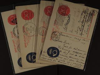 Sweden. Postal stationery, double postcard Facit bKd27 , Reply postcard 20+20 öre with …