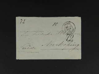 Sweden. Postage due mail. Postage due cancellation 72 on incoming cover sent from PARIS …