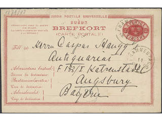 Sweden. Postal stationery, double postcard Facit bKd3 , Originating card sent from …