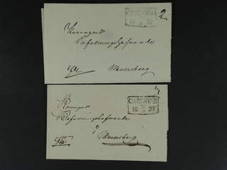 Sweden. S county. CARLSTAD 1836–1839, rectangular postmark. Type 1–2 on six covers sent …