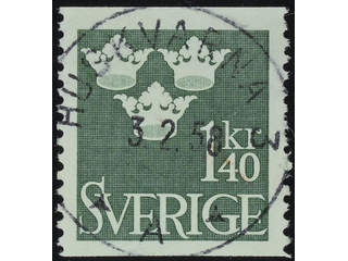Sweden. Facit 300 used , 1948 Three Crowns 1.40 Kr dark green. EXCELLENT cancellation …