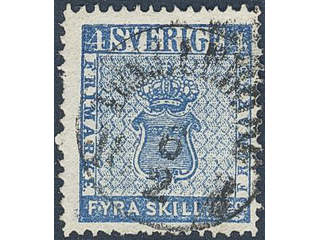 Sweden. Facit 2m used , 4 skill blue, clear print, medium-thick paper. EXCELLENT …