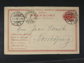 Sweden. Postal stationery, double postcard Facit bKd3 , Response card sent from LEIPZIG …