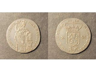 Nederländska Kolonier Netherlands East Indies Utrecht 10 stuivers 1786, VF
