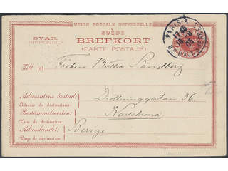 Sweden. Postal stationery, double postcard Facit bKd3 , Response card 10 öre sent from …