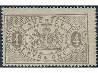 Sweden. Official Facit Tj4c ★, 6 öre olivish grey, perf 14. Opinion (shade) by O.P. …