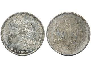 Coins, U.S.A. KM 110, 1 dollar 1888. Beautifully toned example with only the slightest …