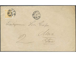 Sweden. Facit 10 cover , 24 öre on 2-fold cover sent from FAHLUN 21.8.1862 to Nora.