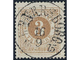 Sweden, Sverige, Sverige, Sverige. Facit 17g used, 3 öre dull orange-brown. EXCELLENT …